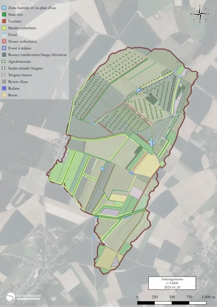 Rivière et Féraux - schéma Bassin versant Chastres - Agroécologie et Keyline Design